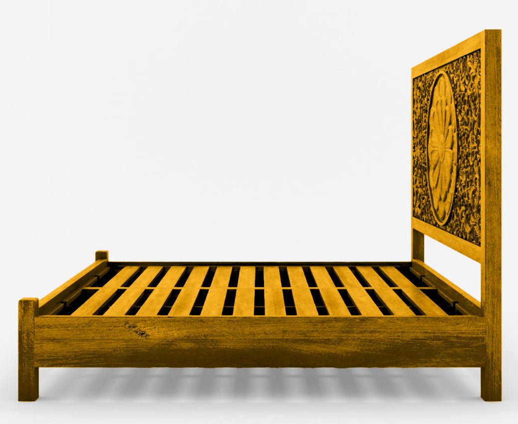 Dynasty Mughal Hand Carved Solid Wooden 4 - Piece Bedroom Set – handcrafted solid wood furniture