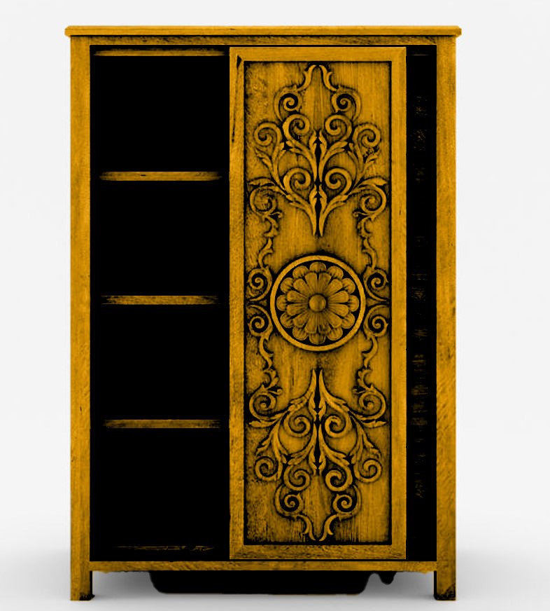 Dynasty Mughal Hand Carved Solid Wooden 5 - Drawer Armoire / Tall Dresser – handcrafted solid wood furniture