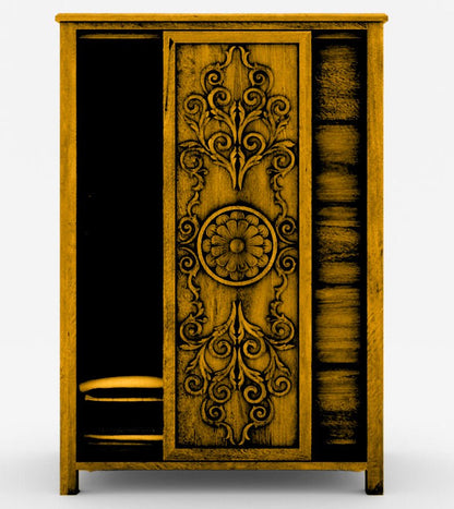 Dynasty Mughal Hand Carved Solid Wooden 5 - Drawer Armoire / Tall Dresser – handcrafted solid wood furniture