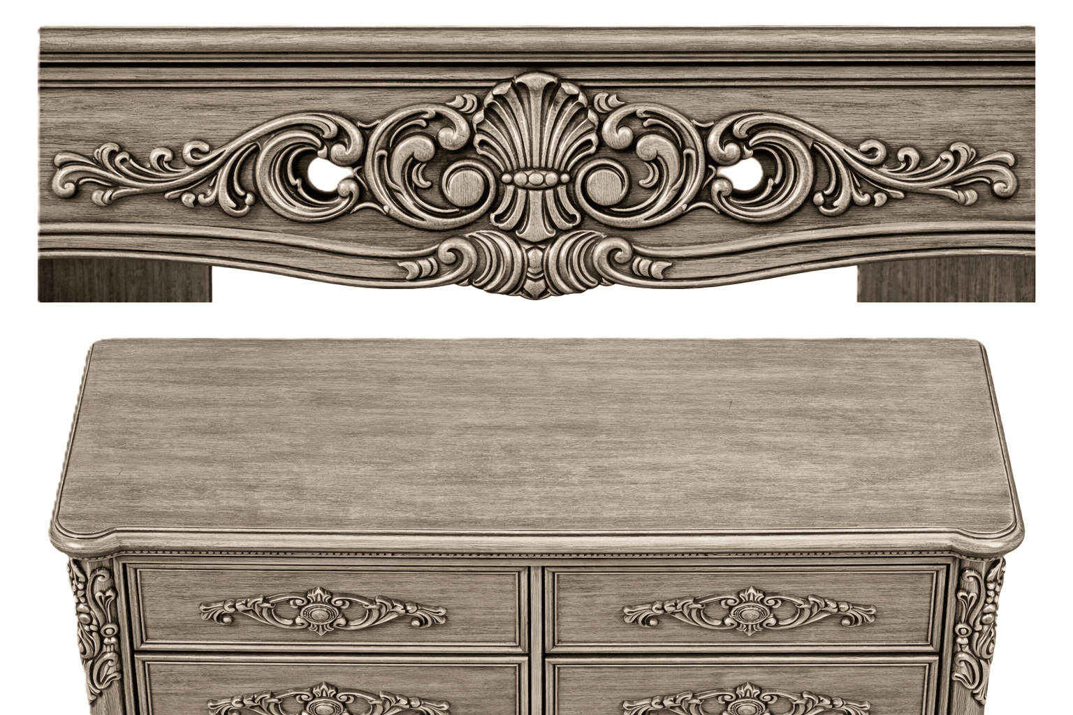 Eldoria Palace™ Hand - Carved Solid Teak Wood Dresser With Mirror Frame – handcrafted solid wood furniture