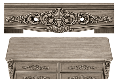 Eldoria Palace™ Hand - Carved Solid Teak Wood Dresser With Mirror Frame – handcrafted solid wood furniture