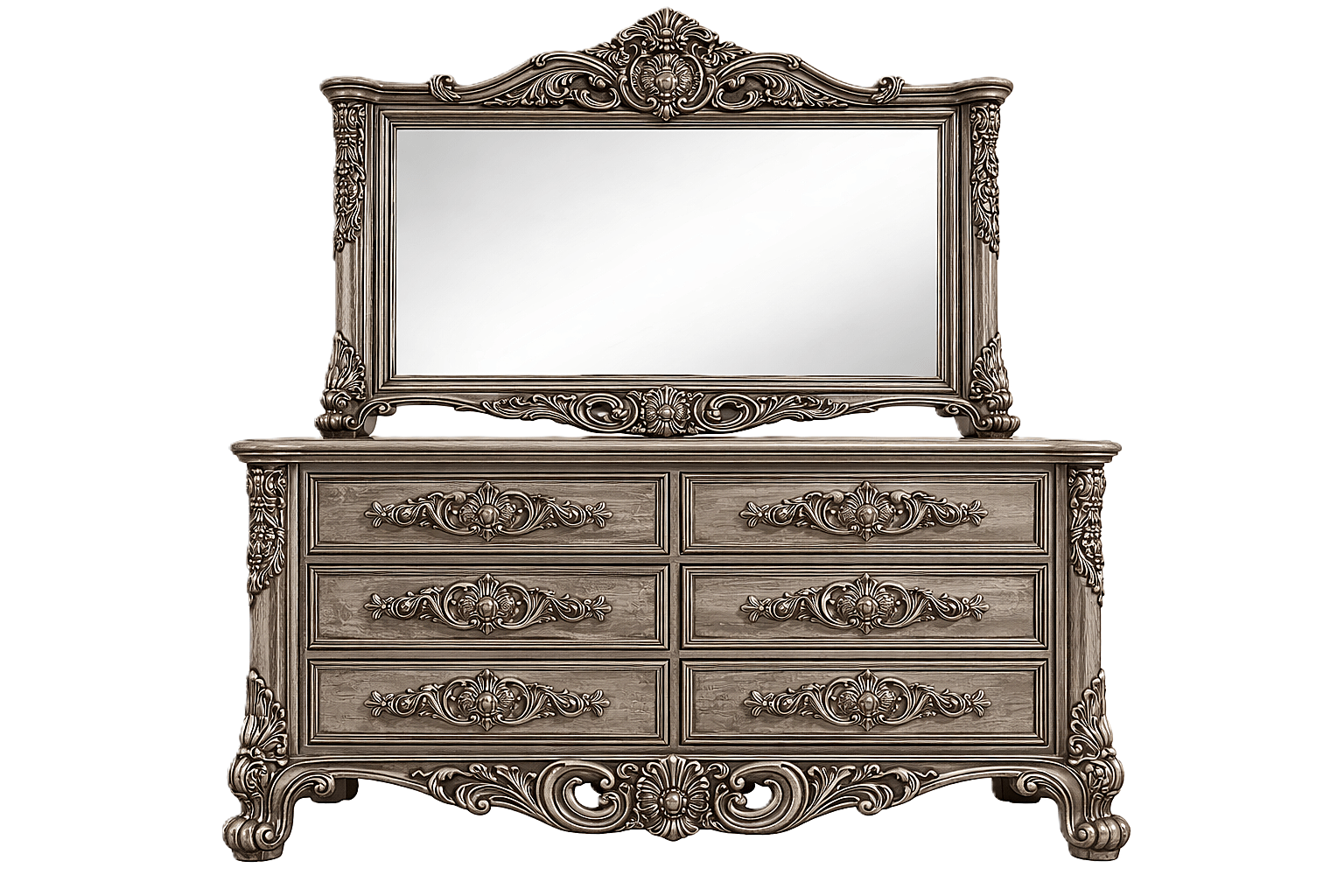 Eldoria Palace™ Hand - Carved Solid Teak Wood Dresser With Mirror Frame – handcrafted solid wood furniture