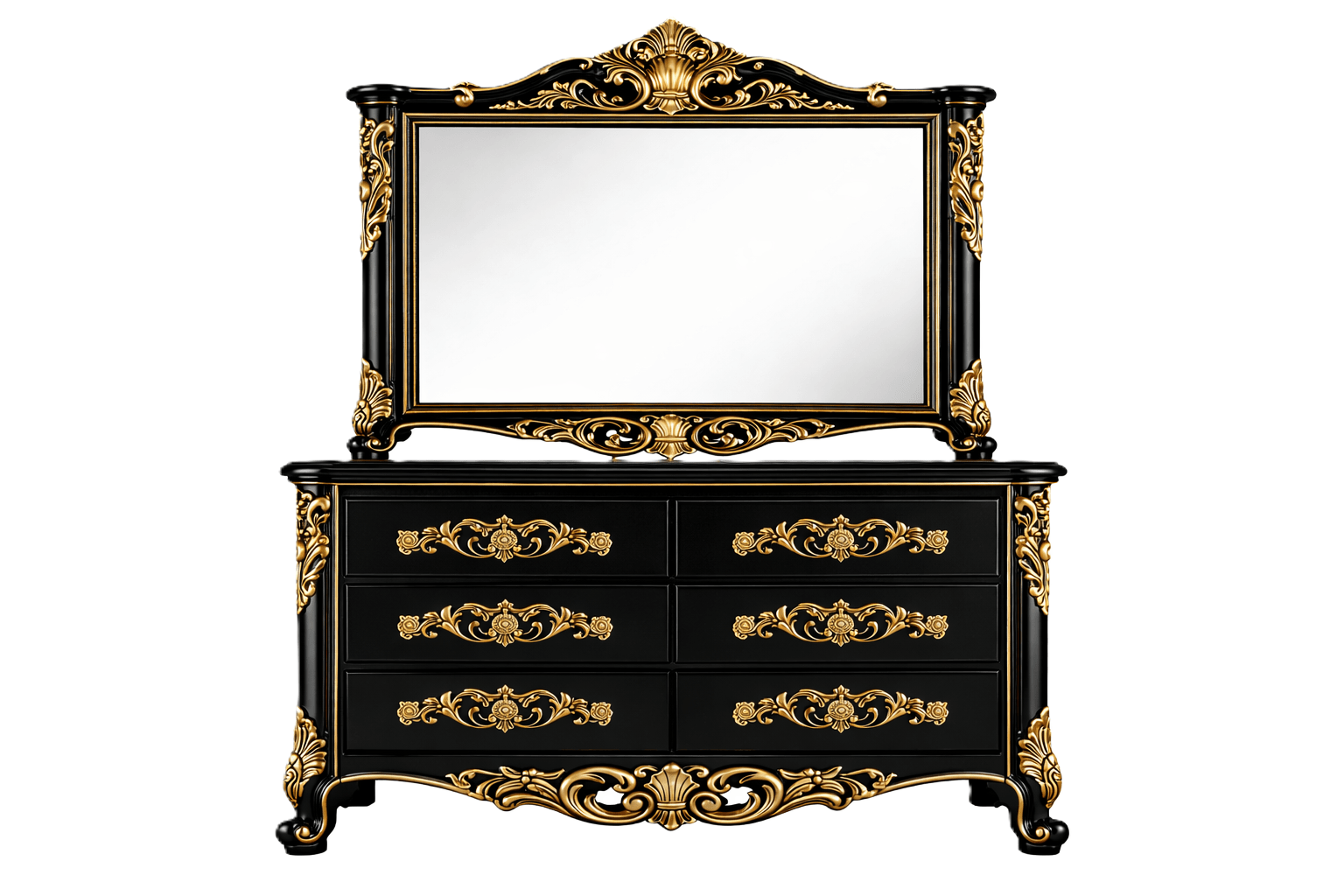 Eldoria Palace™ Hand - Carved Solid Teak Wood Dresser With Mirror Frame – handcrafted solid wood furniture