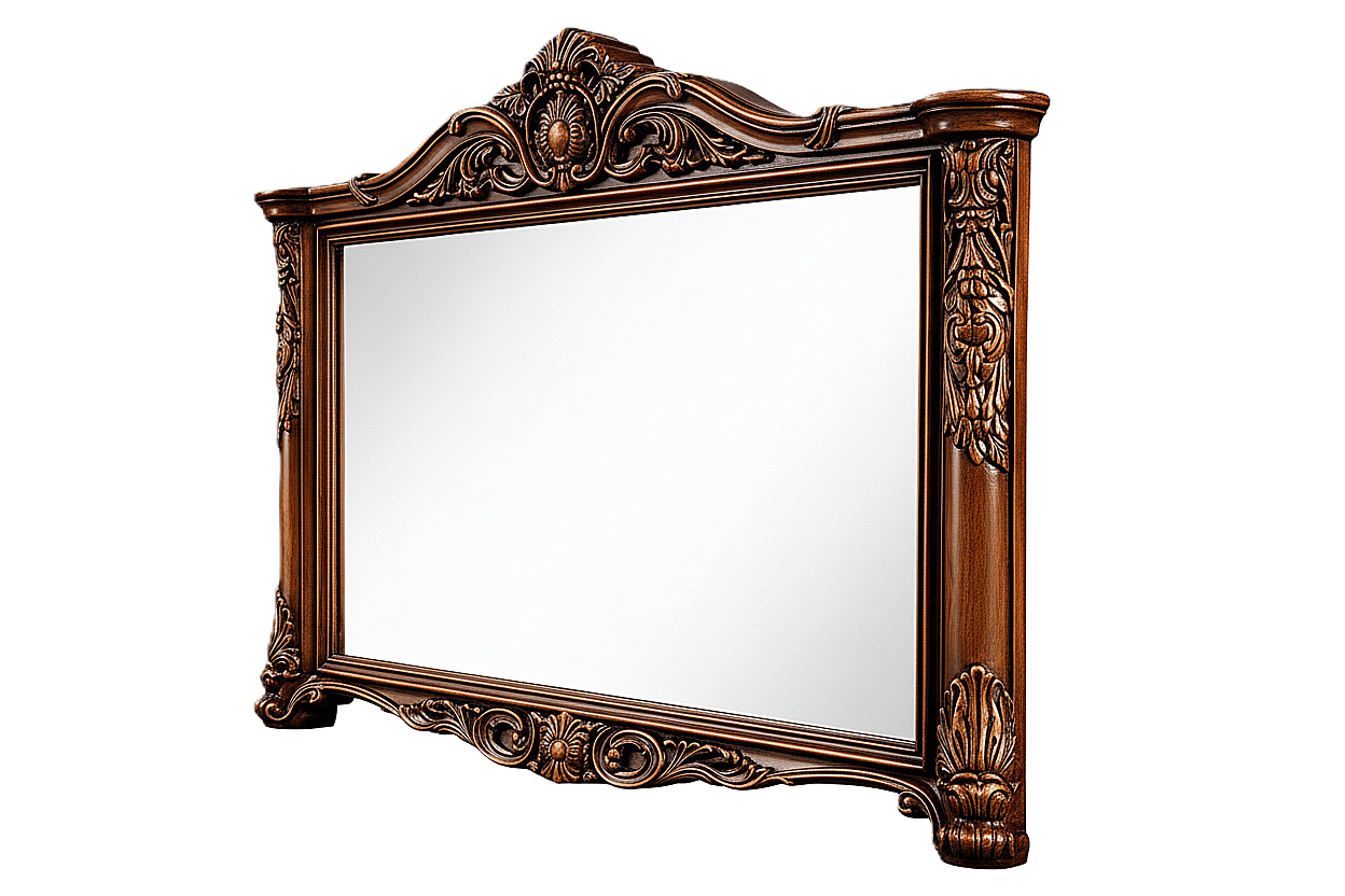 Eldoria Palace™ Hand - Carved Solid Teak Wood Dresser With Mirror Frame – handcrafted solid wood furniture