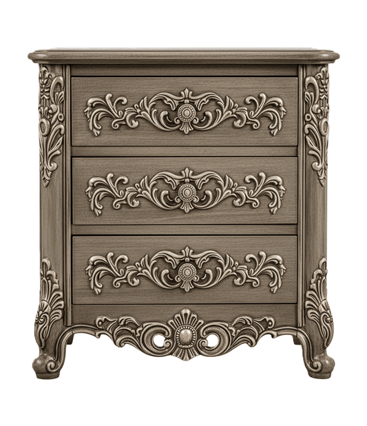 Eldoria Palace™ Hand - Carved Solid Teak Wood Nightstand – handcrafted solid wood furniture