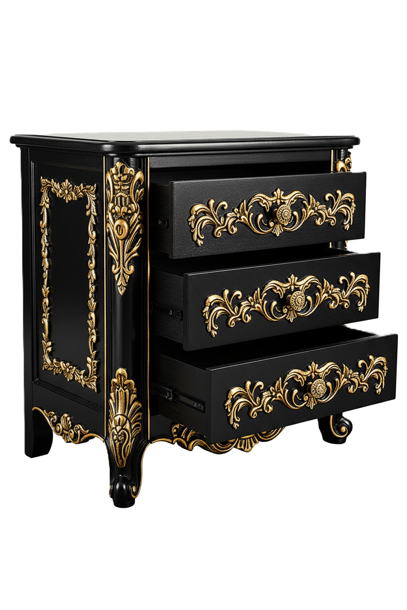 Eldoria Palace™ Hand - Carved Solid Teak Wood Nightstand – handcrafted solid wood furniture