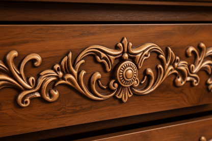 Eldoria Palace™ Hand - Carved Solid Teak Wood Nightstand – handcrafted solid wood furniture