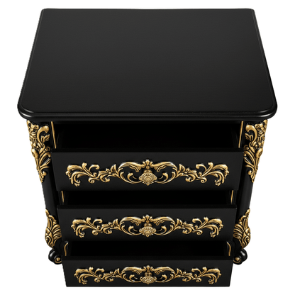 Eldoria Palace™ Hand - Carved Solid Teak Wood Nightstand – handcrafted solid wood furniture