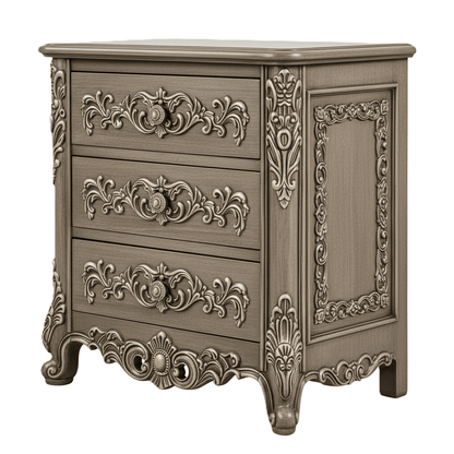 Eldoria Palace™ Hand - Carved Solid Teak Wood Nightstand – handcrafted solid wood furniture
