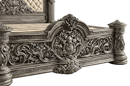 Eldoria Palace™ Hand - Carved Solid Teak Wood Platform Bed & Bedroom Collection – handcrafted solid wood furniture