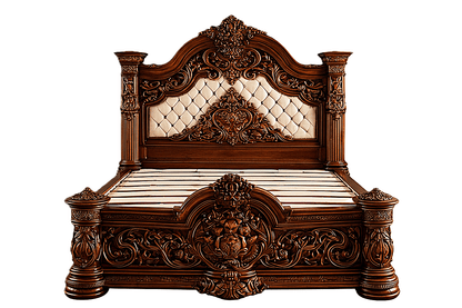 Eldoria Palace™ Hand - Carved Solid Teak Wood Platform Bed & Bedroom Collection – handcrafted solid wood furniture