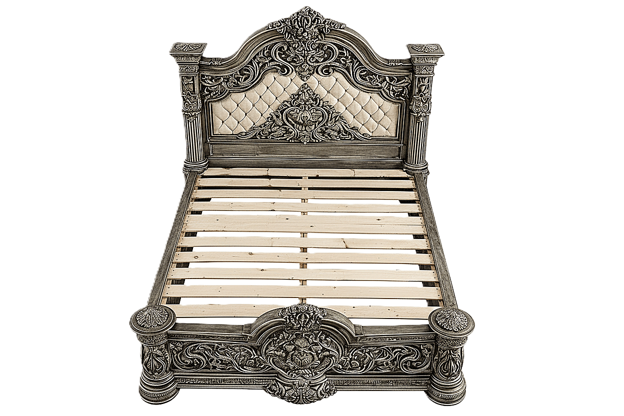 Eldoria Palace™ Hand - Carved Solid Teak Wood Platform Bed & Bedroom Collection – handcrafted solid wood furniture