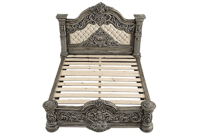 Eldoria Palace™ Hand - Carved Solid Teak Wood Platform Bed & Bedroom Collection – handcrafted solid wood furniture