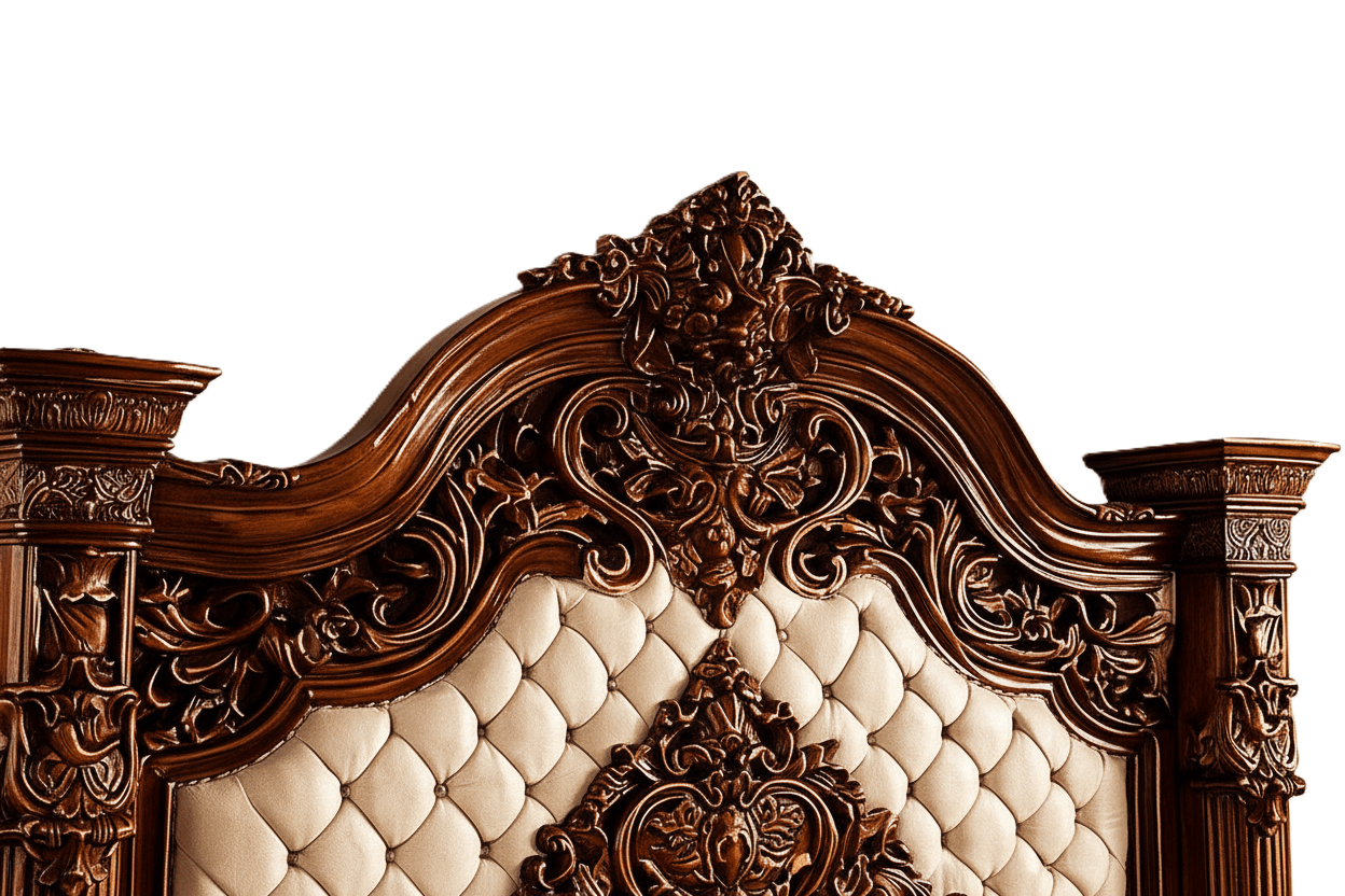 Eldoria Palace™ Hand - Carved Solid Teak Wood Platform Bed & Bedroom Collection – handcrafted solid wood furniture