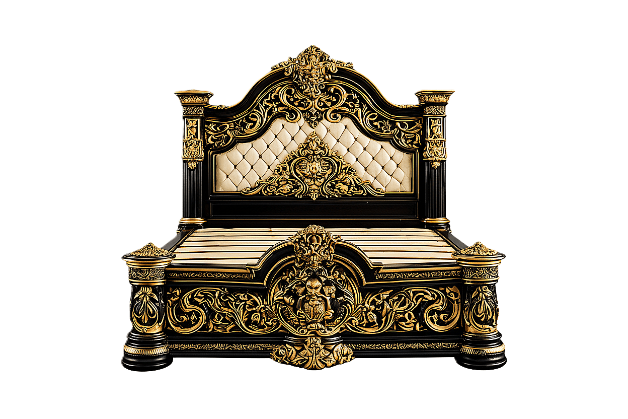 Eldoria Palace™ Hand - Carved Solid Teak Wood Platform Bed & Bedroom Collection – handcrafted solid wood furniture