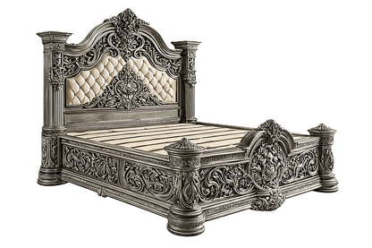 Eldoria Palace™ Hand - Carved Solid Teak Wood Platform Bed & Bedroom Collection – handcrafted solid wood furniture