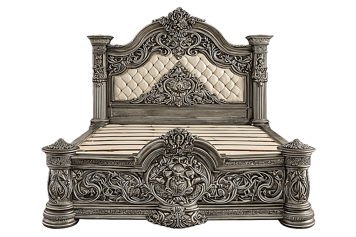 Eldoria Palace™ Hand - Carved Solid Teak Wood Platform Bed & Bedroom Collection – handcrafted solid wood furniture