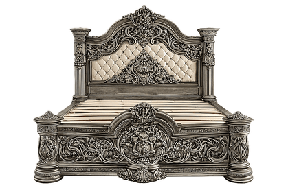 Eldoria Palace™ Hand - Carved Solid Teak Wood Platform Bed & Bedroom Collection – handcrafted solid wood furniture