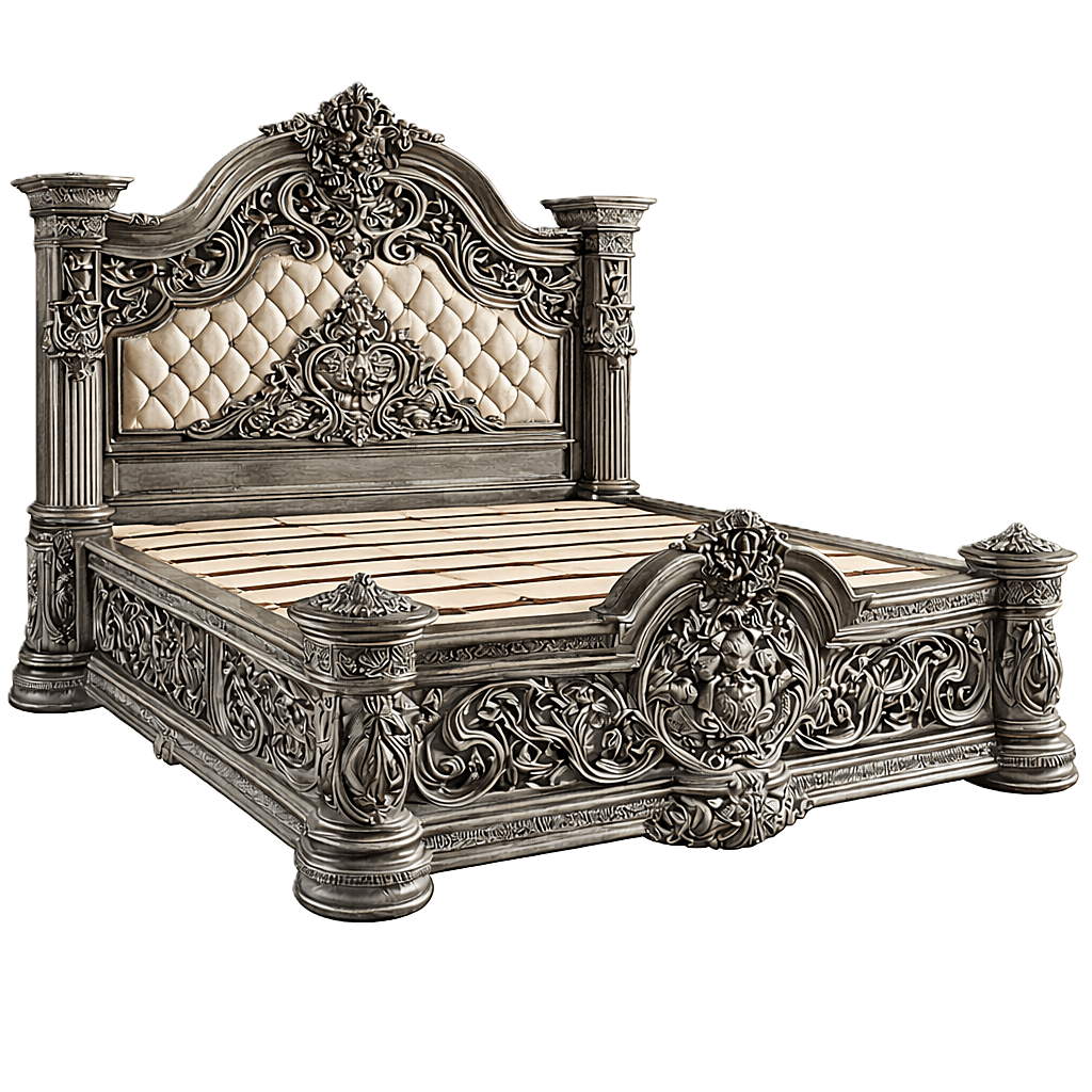 Eldoria Palace™ Hand - Carved Solid Teak Wood Platform Bed & Bedroom Collection – handcrafted solid wood furniture