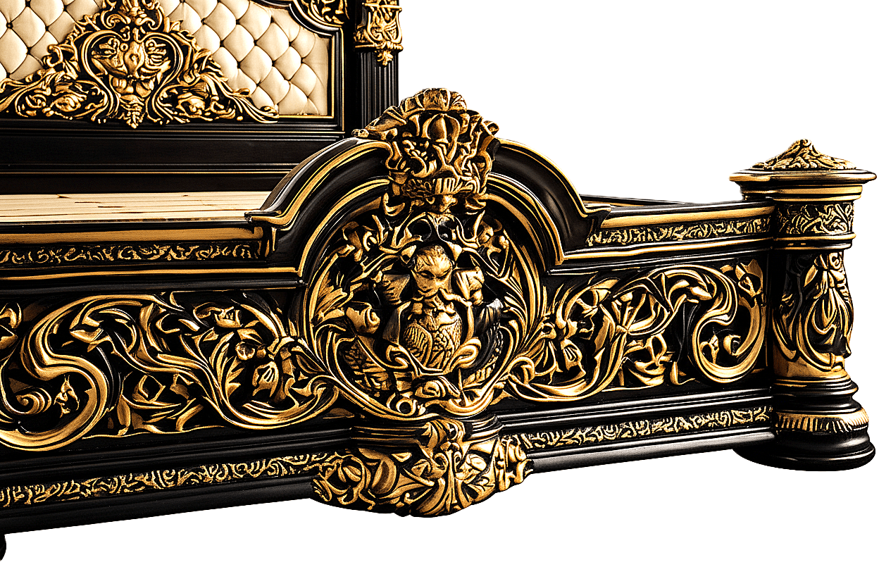 Eldoria Palace™ Hand - Carved Solid Teak Wood Platform Bed & Bedroom Collection – handcrafted solid wood furniture