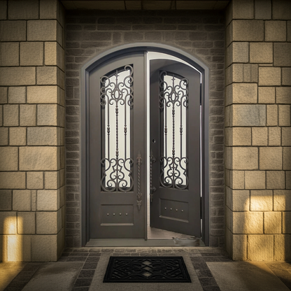 Clarity Wrought Iron Double Door