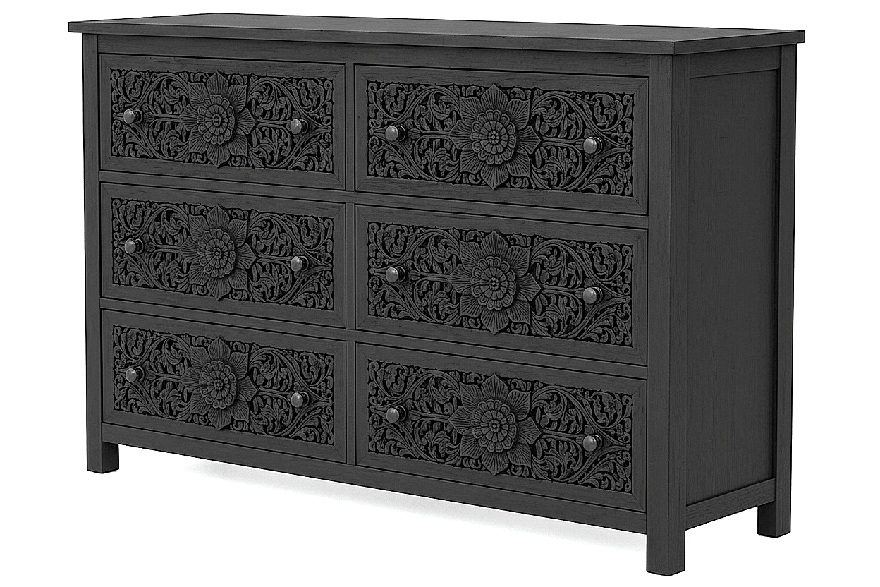Florentia Crest™ Hand - Carved Solid Wood Dresser – handcrafted solid wood furniture