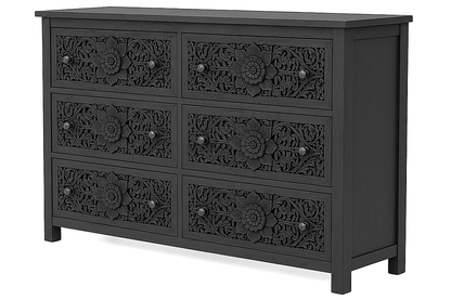 Florentia Crest™ Hand - Carved Solid Wood Dresser – handcrafted solid wood furniture
