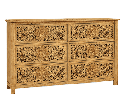 Florentia Crest™ Hand - Carved Solid Wood Dresser – handcrafted solid wood furniture