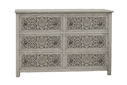 Florentia Crest™ Hand - Carved Solid Wood Dresser – handcrafted solid wood furniture