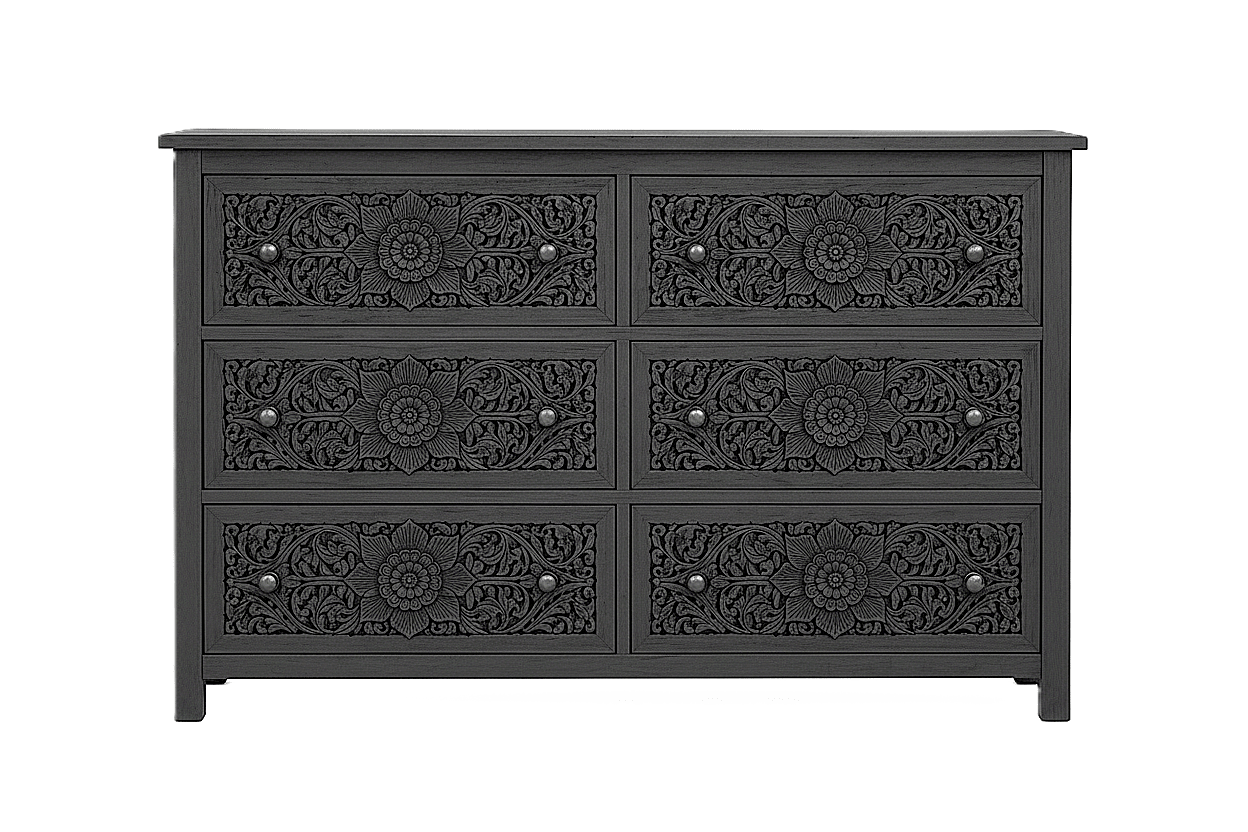 Florentia Crest™ Hand - Carved Solid Wood Dresser – handcrafted solid wood furniture
