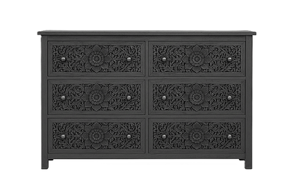 Florentia Crest™ Hand - Carved Solid Wood Dresser – handcrafted solid wood furniture