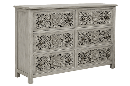 Florentia Crest™ Hand - Carved Solid Wood Dresser – handcrafted solid wood furniture