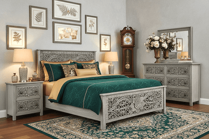Florentia Crest™ Hand - Carved Solid Wood Dresser – handcrafted solid wood furniture