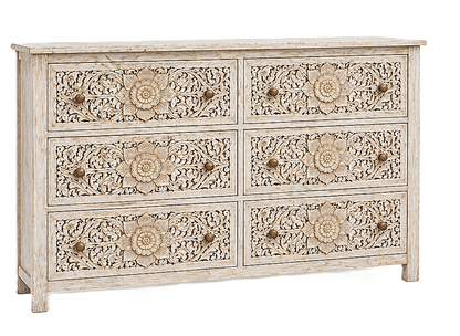 Florentia Crest™ Hand - Carved Solid Wood Dresser – handcrafted solid wood furniture