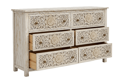 Florentia Crest™ Hand - Carved Solid Wood Dresser – handcrafted solid wood furniture