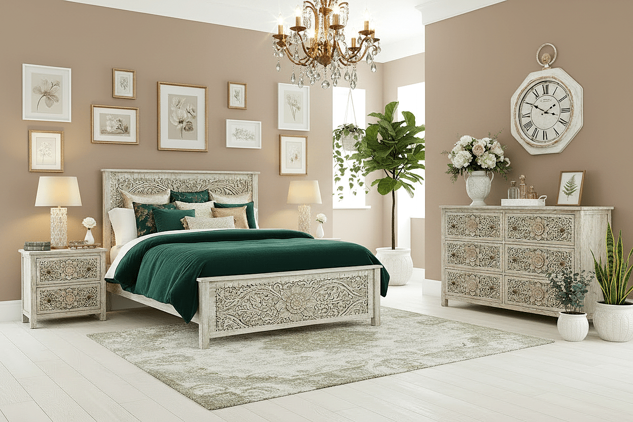 Florentia Crest™ Hand - Carved Solid Wood Dresser – handcrafted solid wood furniture