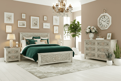 Florentia Crest™ Hand - Carved Solid Wood Dresser – handcrafted solid wood furniture