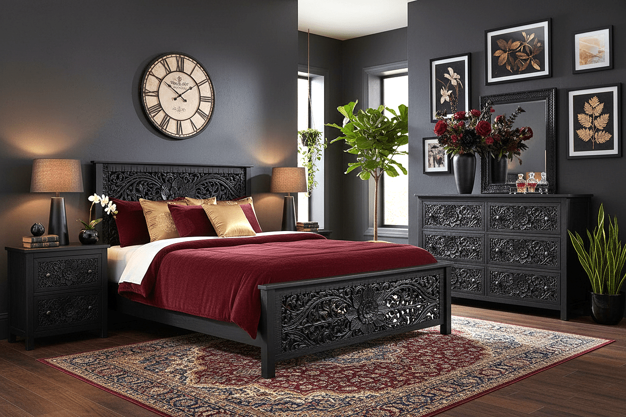 Florentia Crest™ Hand - Carved Solid Wood Dresser – handcrafted solid wood furniture