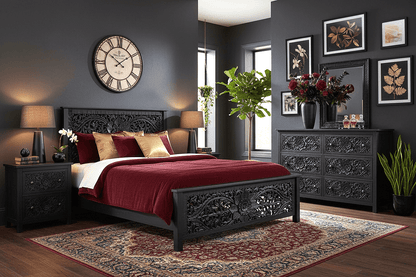 Florentia Crest™ Hand - Carved Solid Wood Dresser – handcrafted solid wood furniture