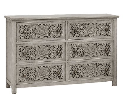 Florentia Crest™ Hand - Carved Solid Wood Dresser – handcrafted solid wood furniture