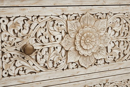 Florentia Crest™ Hand - Carved Solid Wood Dresser – handcrafted solid wood furniture