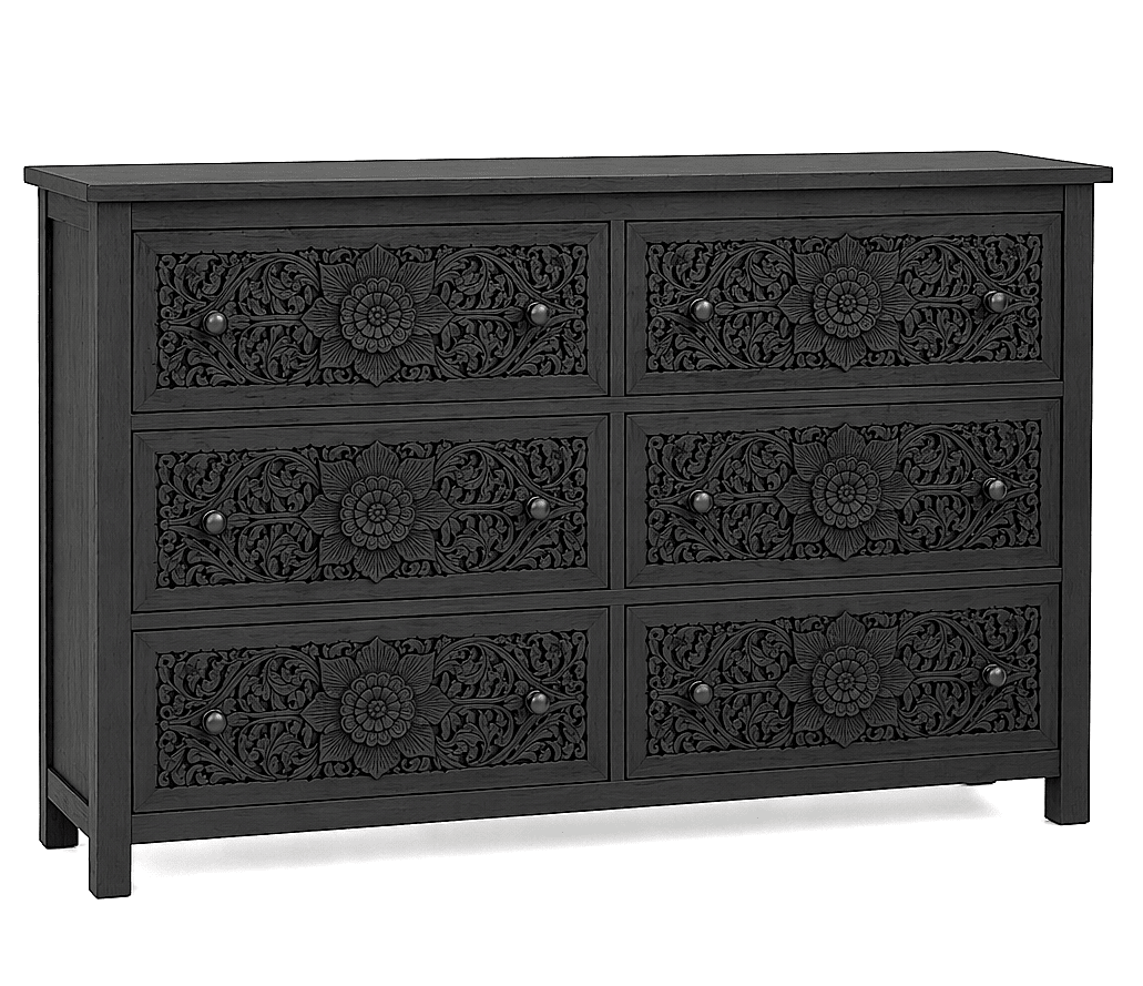 Florentia Crest™ Hand - Carved Solid Wood Dresser – handcrafted solid wood furniture