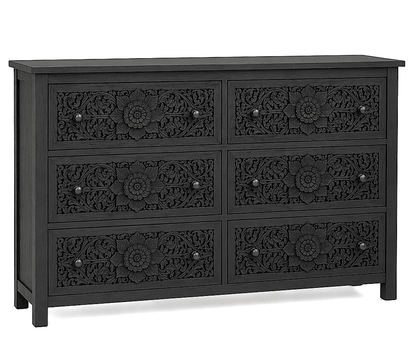 Florentia Crest™ Hand - Carved Solid Wood Dresser – handcrafted solid wood furniture