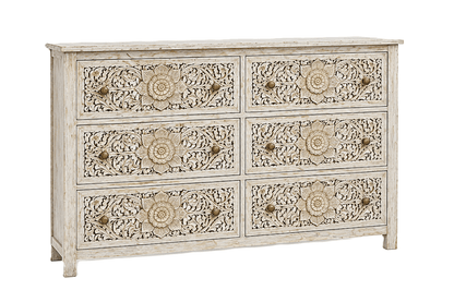 Florentia Crest™ Hand - Carved Solid Wood Dresser – handcrafted solid wood furniture
