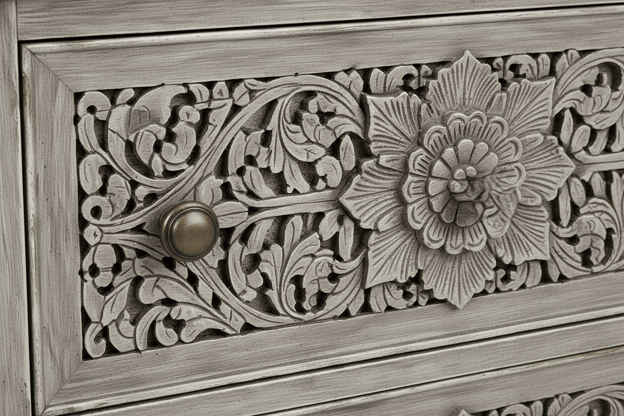 Florentia Crest™ Hand - Carved Solid Wood Dresser – handcrafted solid wood furniture