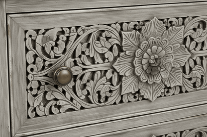 Florentia Crest™ Hand - Carved Solid Wood Dresser – handcrafted solid wood furniture