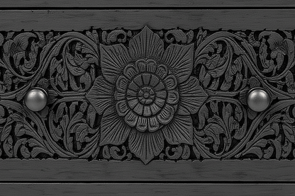 Florentia Crest™ Hand - Carved Solid Wood Nightstand – handcrafted solid wood furniture