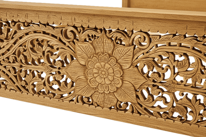 Florentia Crest™ Hand - Carved Solid Wood Platform Bed & Bedroom Collection – handcrafted solid wood furniture