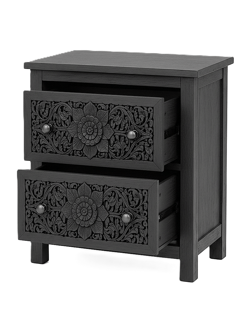 Florentia Crest™ Hand - Carved Solid Wood Platform Bed & Bedroom Collection – handcrafted solid wood furniture