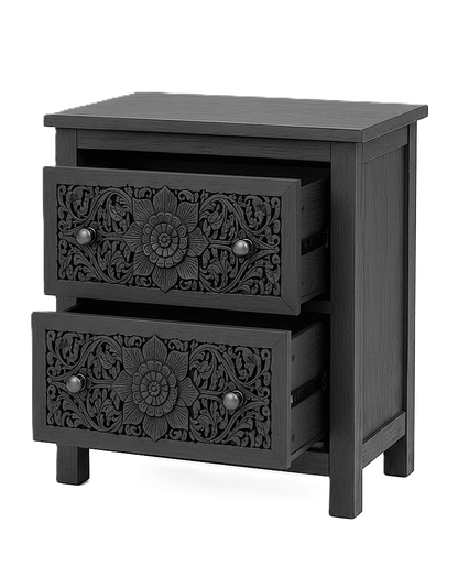 Florentia Crest™ Hand - Carved Solid Wood Platform Bed & Bedroom Collection – handcrafted solid wood furniture
